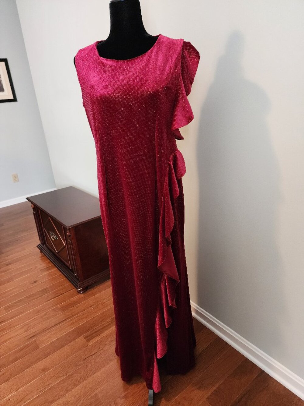 JM Studio Soft Red Dress with Sparkle size 16